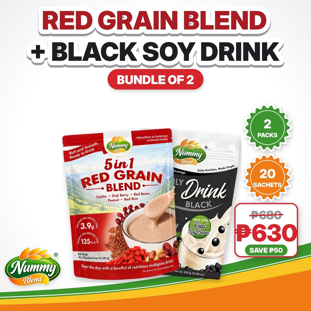 Mixed Bundle: 1 Red Multigrain + 1 Black Soy